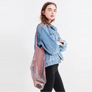 2 French Cotton Net Market Tote Bags